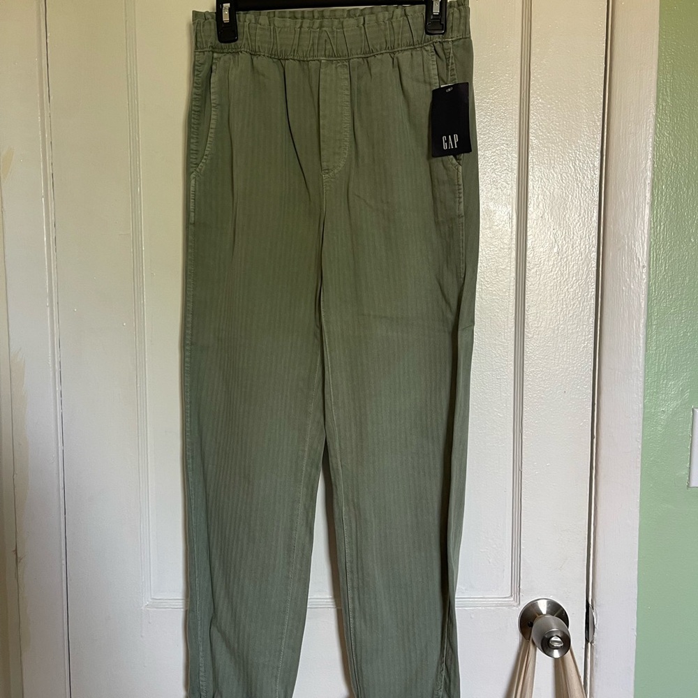 GAP Green Chinos Relaxed Fit Elastic Waist